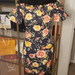 Floral off shoulder dress NWT